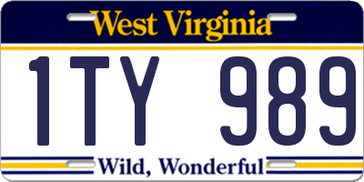 WV license plate 1TY989
