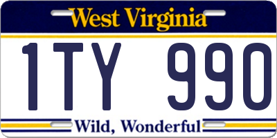 WV license plate 1TY990