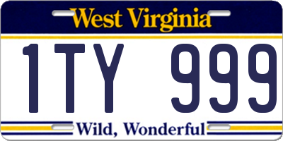 WV license plate 1TY999