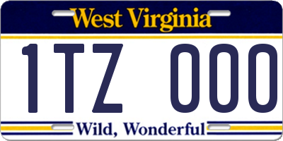 WV license plate 1TZ000