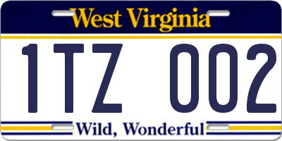 WV license plate 1TZ002