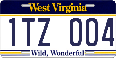 WV license plate 1TZ004