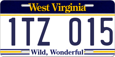 WV license plate 1TZ015