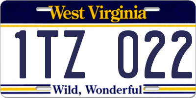 WV license plate 1TZ022
