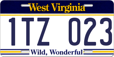 WV license plate 1TZ023
