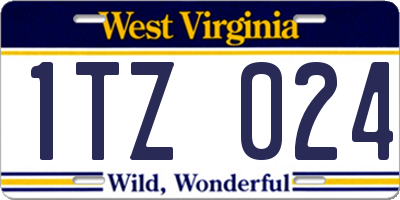 WV license plate 1TZ024