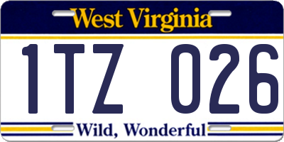 WV license plate 1TZ026