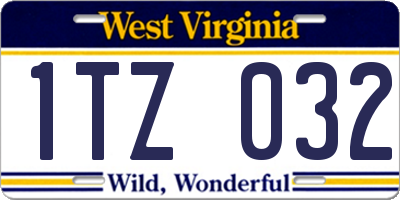 WV license plate 1TZ032