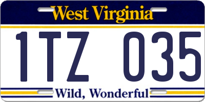 WV license plate 1TZ035
