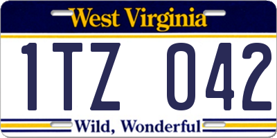 WV license plate 1TZ042
