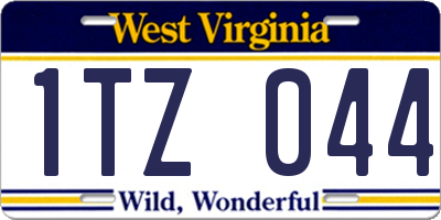 WV license plate 1TZ044