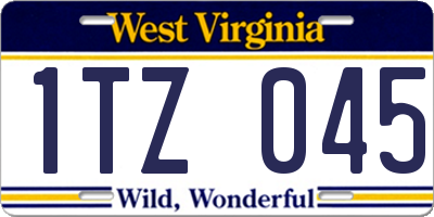 WV license plate 1TZ045
