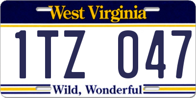 WV license plate 1TZ047