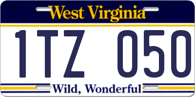 WV license plate 1TZ050