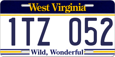 WV license plate 1TZ052