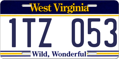 WV license plate 1TZ053