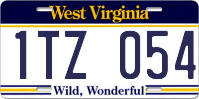 WV license plate 1TZ054