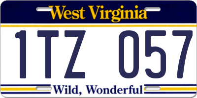WV license plate 1TZ057