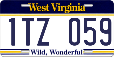 WV license plate 1TZ059