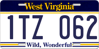 WV license plate 1TZ062
