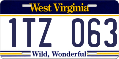 WV license plate 1TZ063