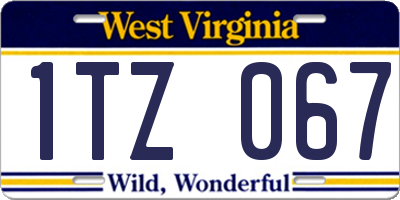 WV license plate 1TZ067