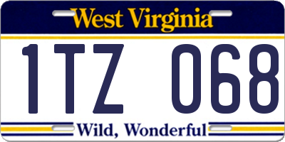 WV license plate 1TZ068