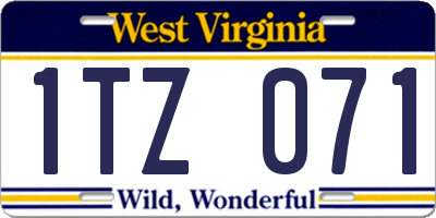 WV license plate 1TZ071