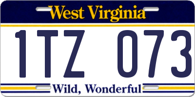 WV license plate 1TZ073