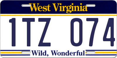 WV license plate 1TZ074