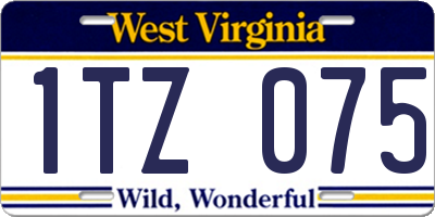 WV license plate 1TZ075
