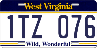 WV license plate 1TZ076