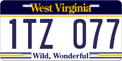 WV license plate 1TZ077