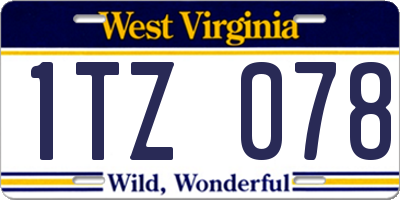 WV license plate 1TZ078