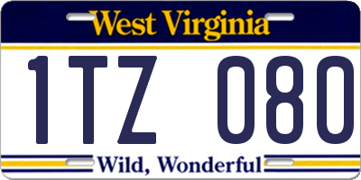 WV license plate 1TZ080