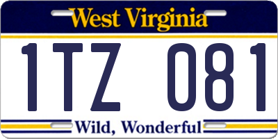WV license plate 1TZ081