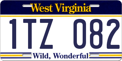 WV license plate 1TZ082