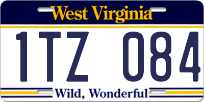 WV license plate 1TZ084