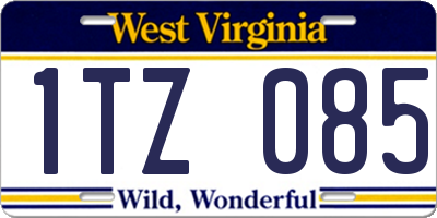 WV license plate 1TZ085
