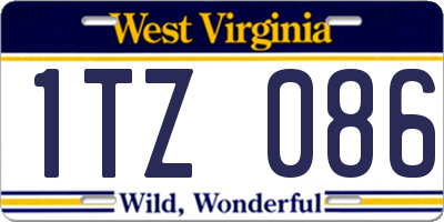 WV license plate 1TZ086