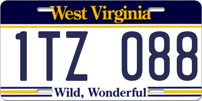 WV license plate 1TZ088