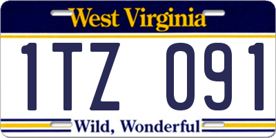 WV license plate 1TZ091