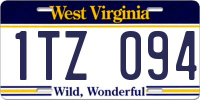 WV license plate 1TZ094