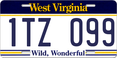 WV license plate 1TZ099