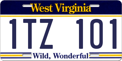 WV license plate 1TZ101