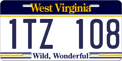 WV license plate 1TZ108