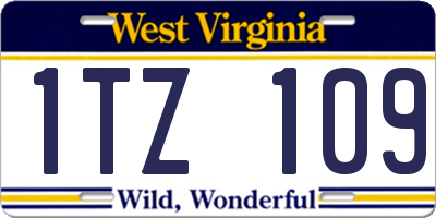 WV license plate 1TZ109