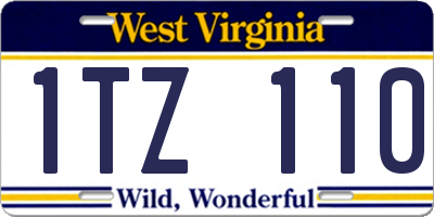WV license plate 1TZ110