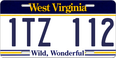 WV license plate 1TZ112