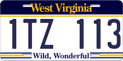 WV license plate 1TZ113